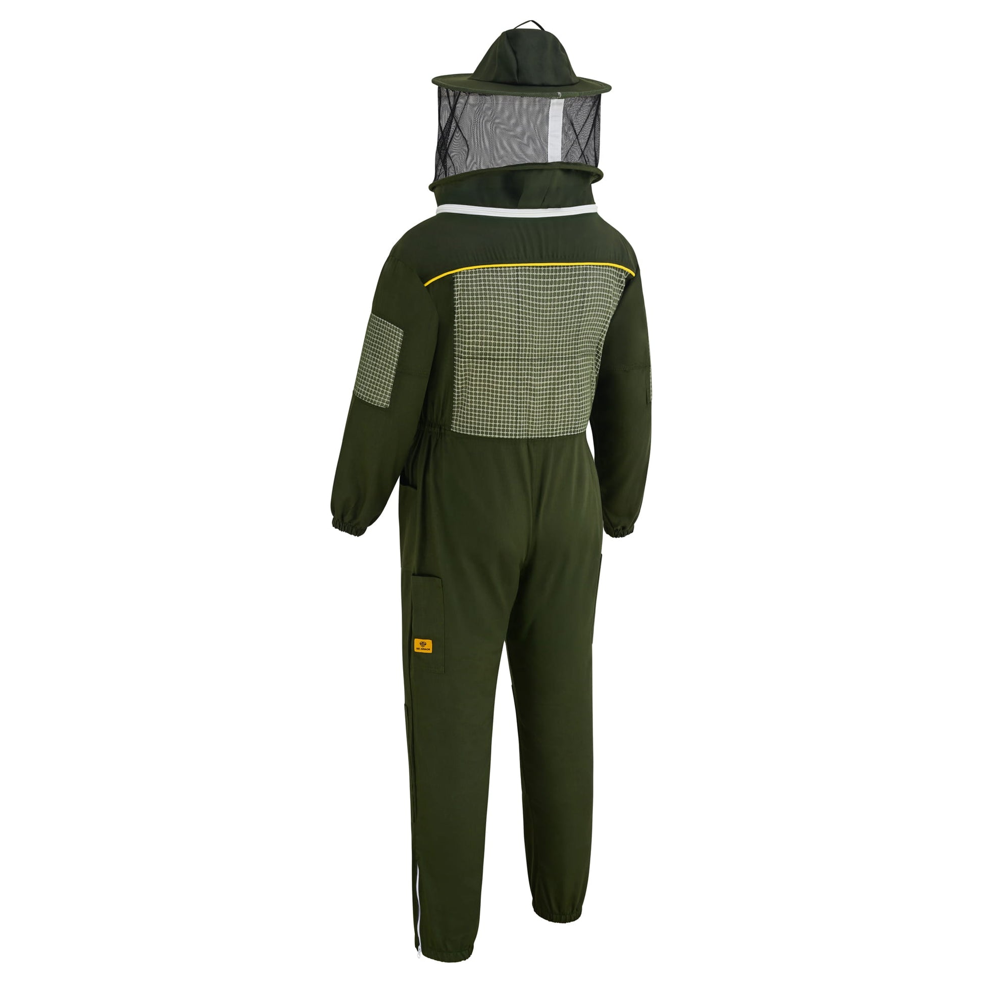 Semi Ventilated Beekeeping Suit with Rounded Veil - Green