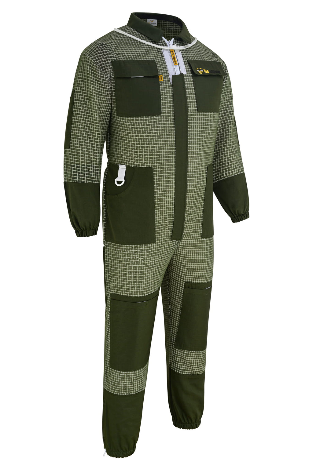 3-Layer Beekeeping Suit with Rounded Veil - Green