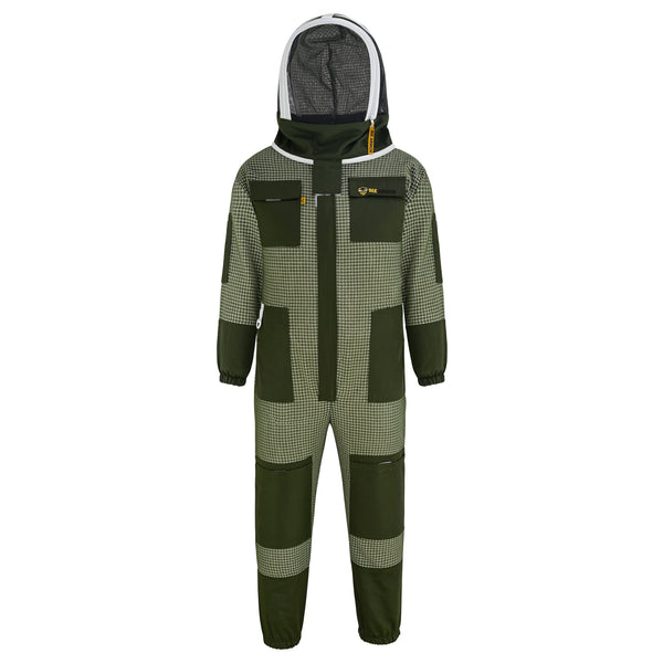 3-Layer Beekeeping Suit with Fencing Veil - Green