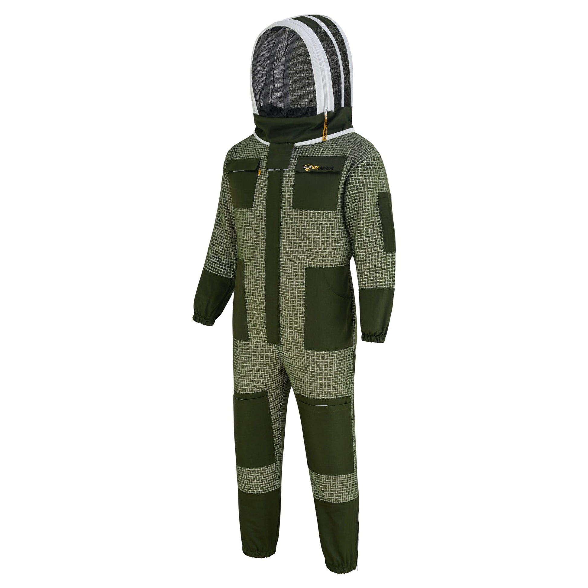 3-Layer Beekeeping Suit with Fencing Veil - Green