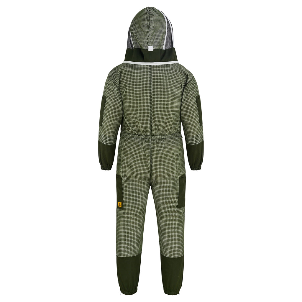 3-Layer Beekeeping Suit with Fencing Veil - Green