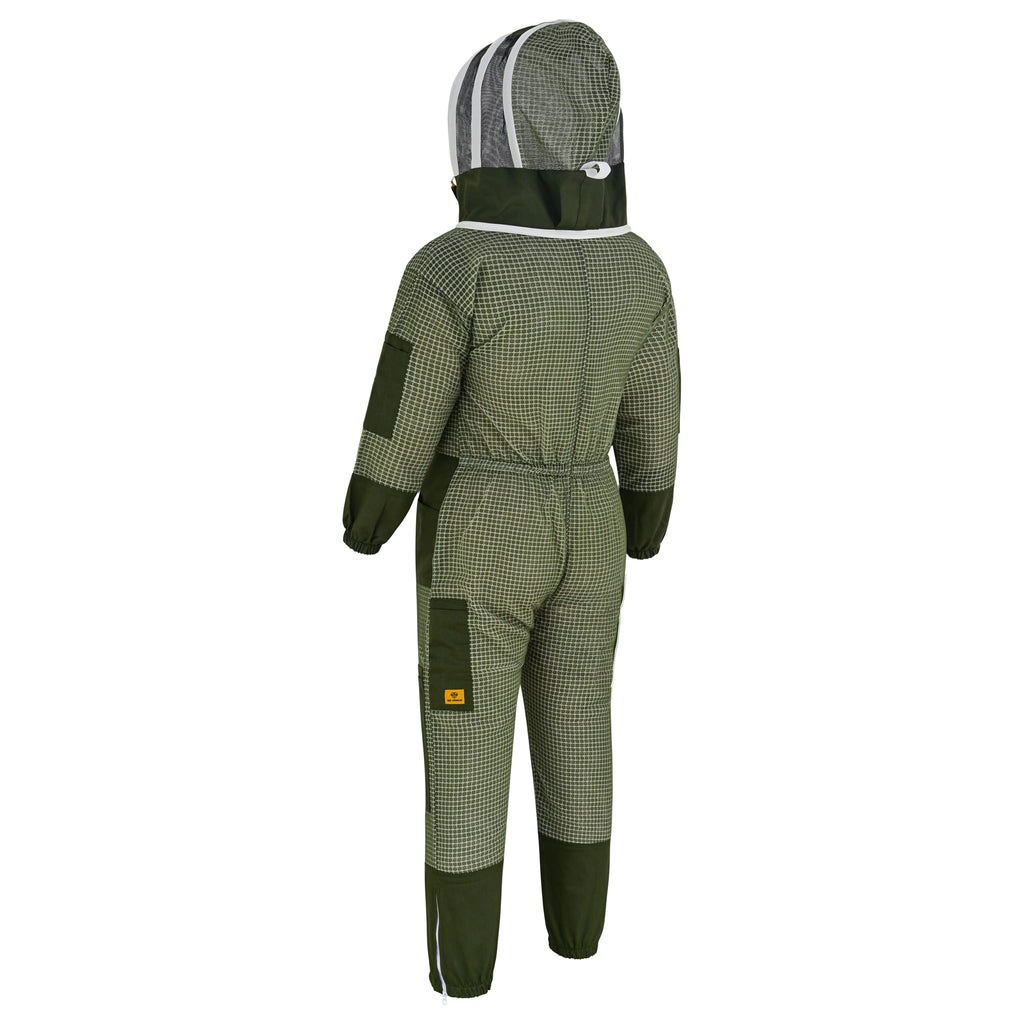 3-Layer Beekeeping Suit with Fencing Veil - Green