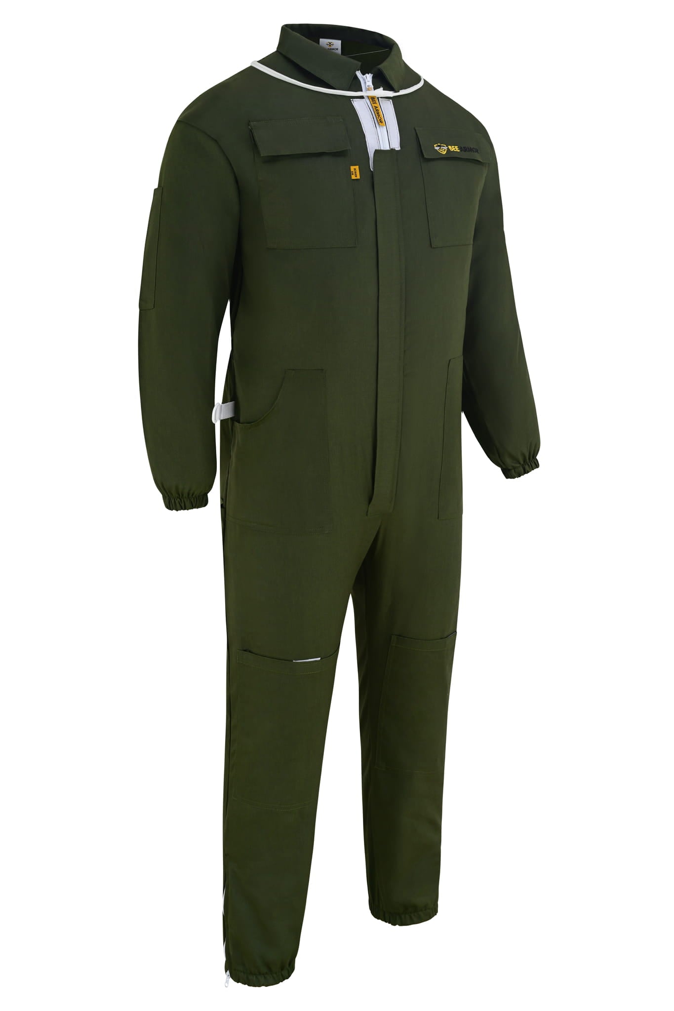 Cotton Beekeeping Suit with Rounded Veil - Green