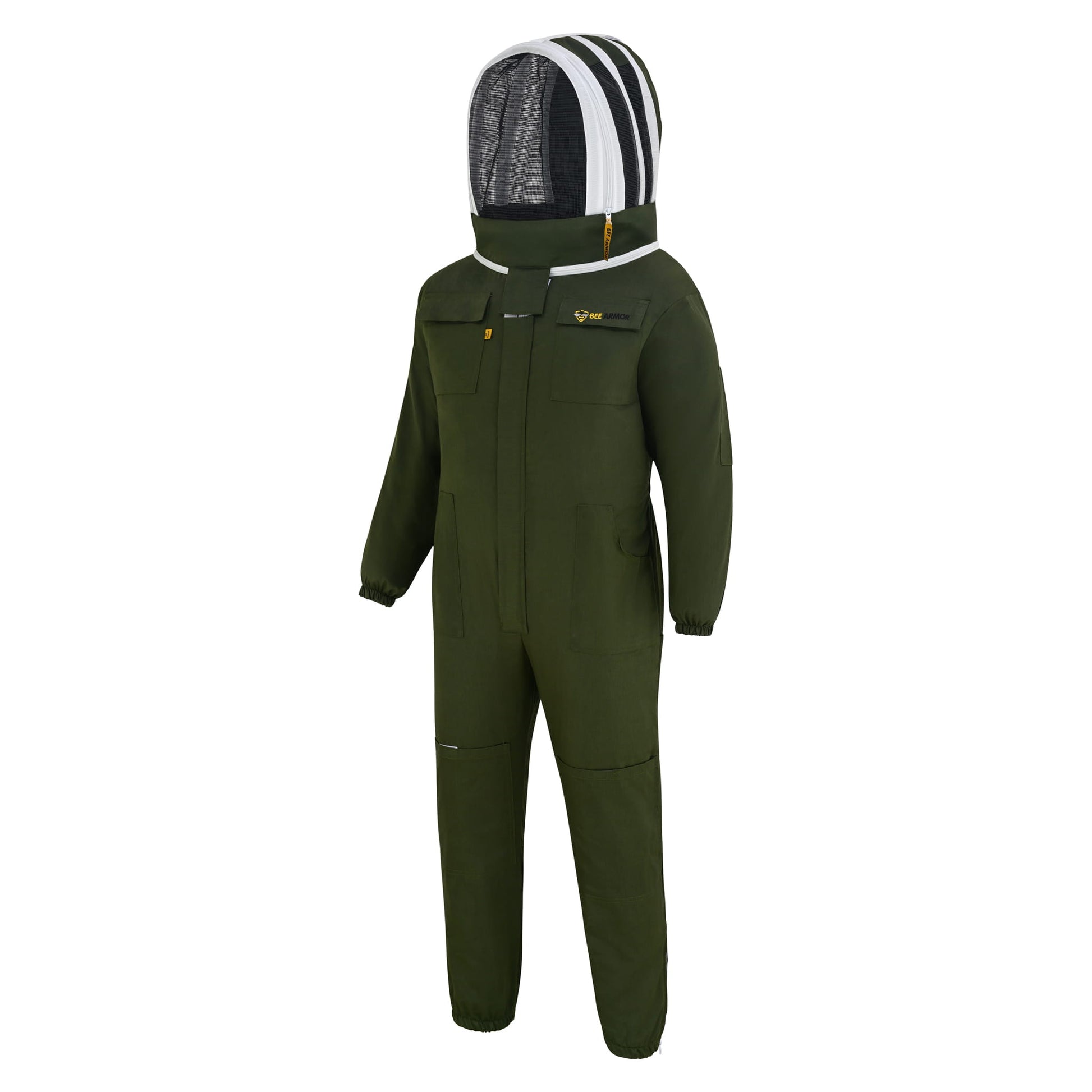 Cotton Beekeeping Suit with Fencing Veil - Green