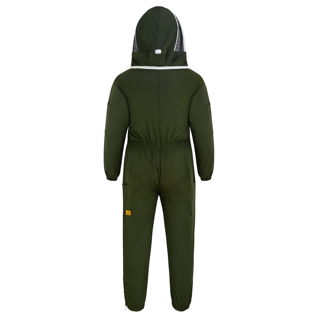 Cotton Beekeeping Suit with Fencing Veil - Green