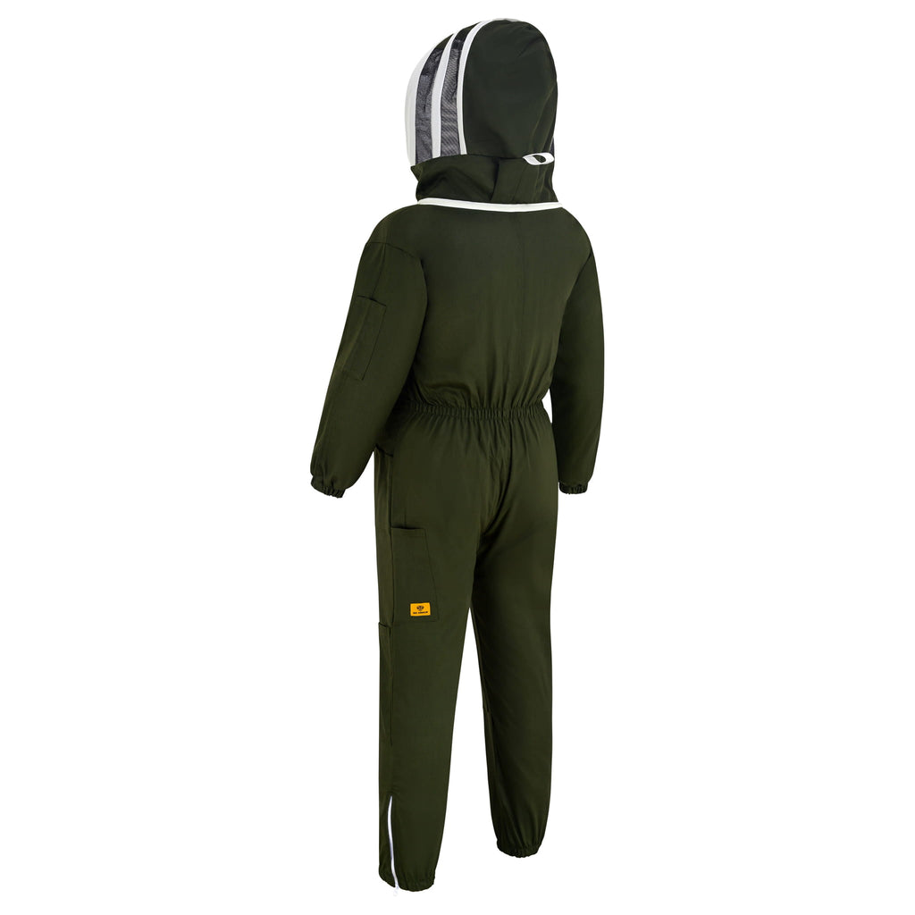 Cotton Beekeeping Suit with Fencing Veil - Green