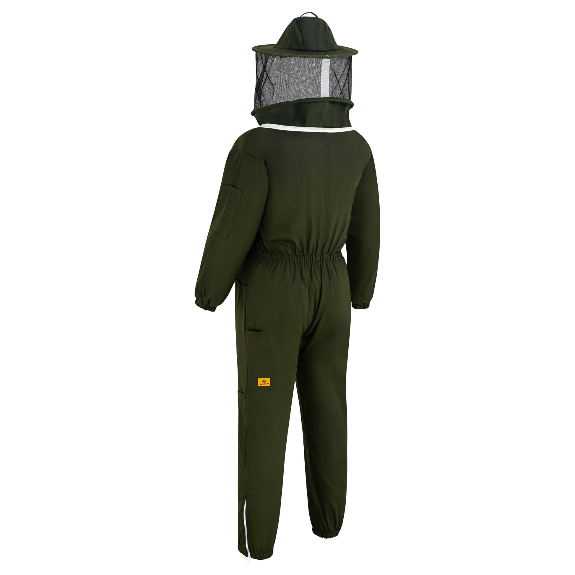 Cotton Beekeeping Suit with Rounded Veil - Green