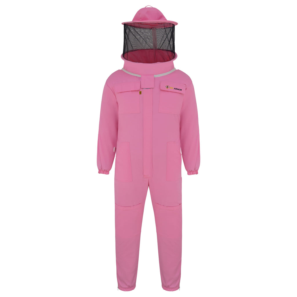 Cotton Beekeeping Suit with Rounded Veil - Pink
