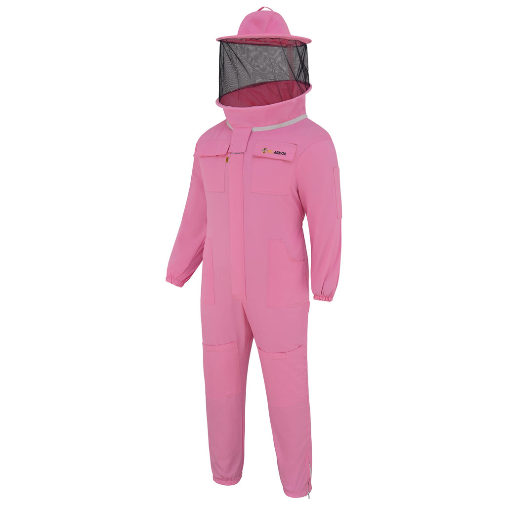 Cotton Beekeeping Suit with Rounded Veil - Pink