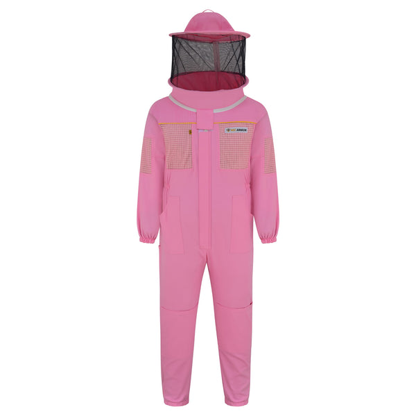 Semi Ventilated Beekeeping Suit with Rounded Veil - Pink