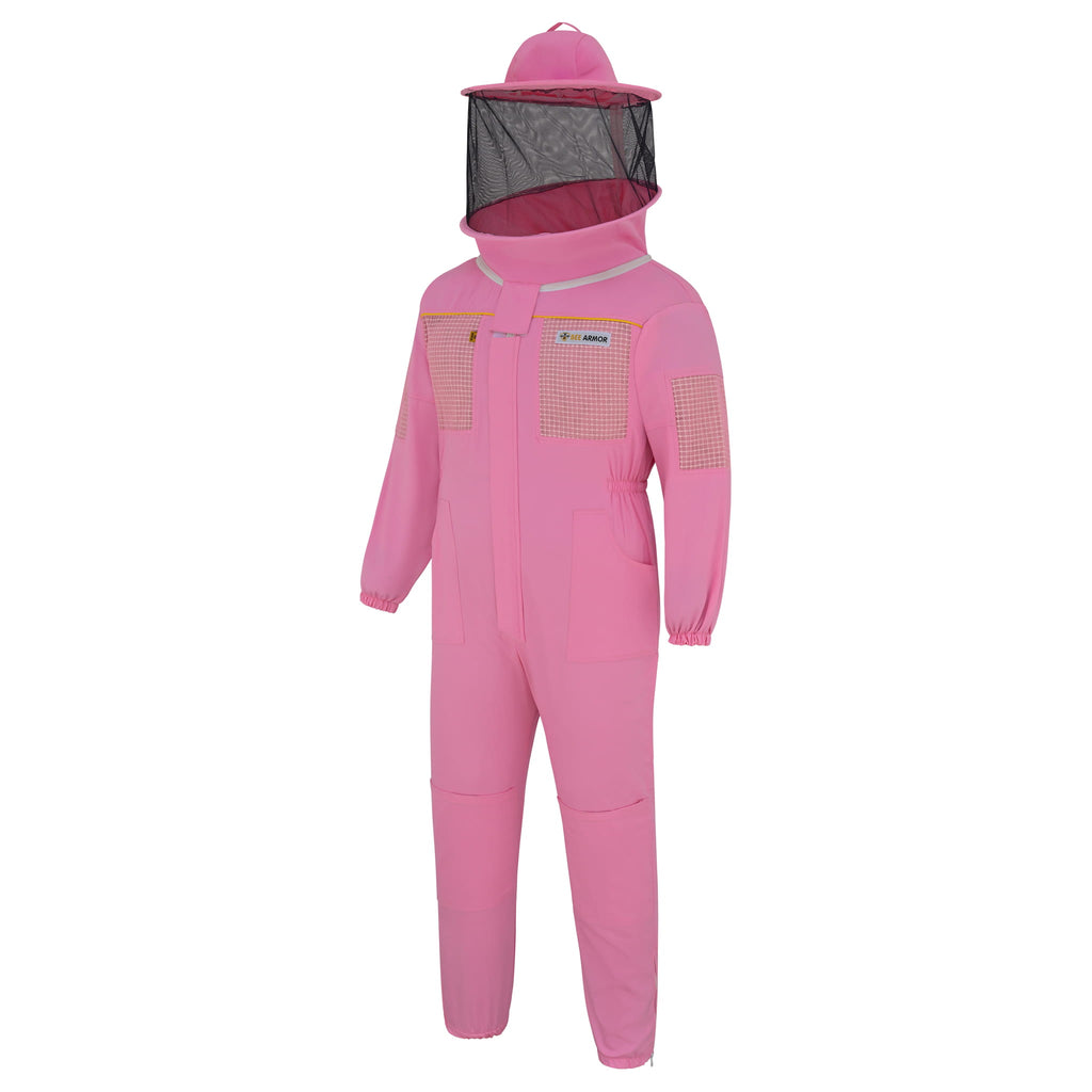 Semi Ventilated Beekeeping Suit with Rounded Veil - Pink