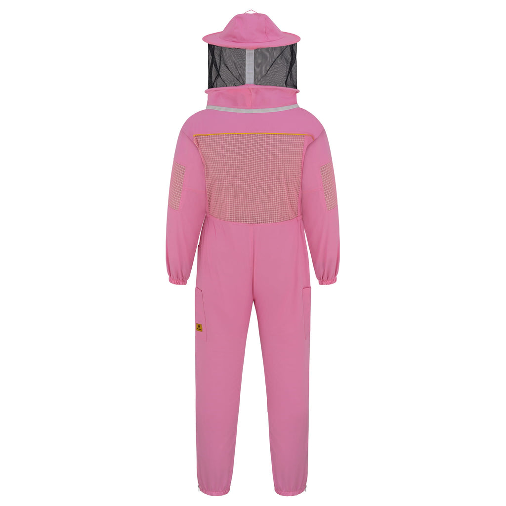 Semi Ventilated Beekeeping Suit with Rounded Veil - Pink