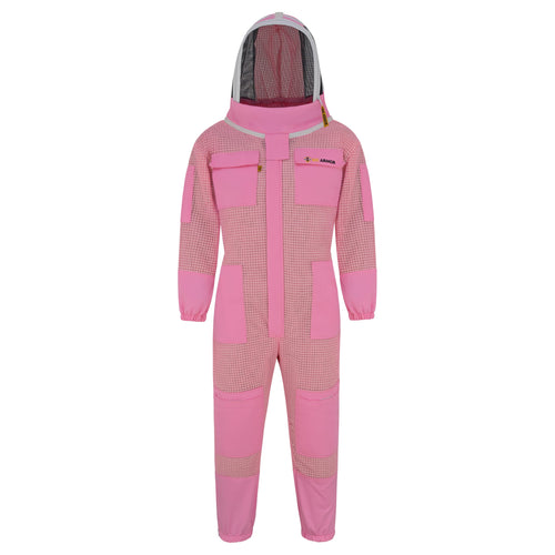 3-Layer Beekeeping Suit with Fencing Veil - Pink