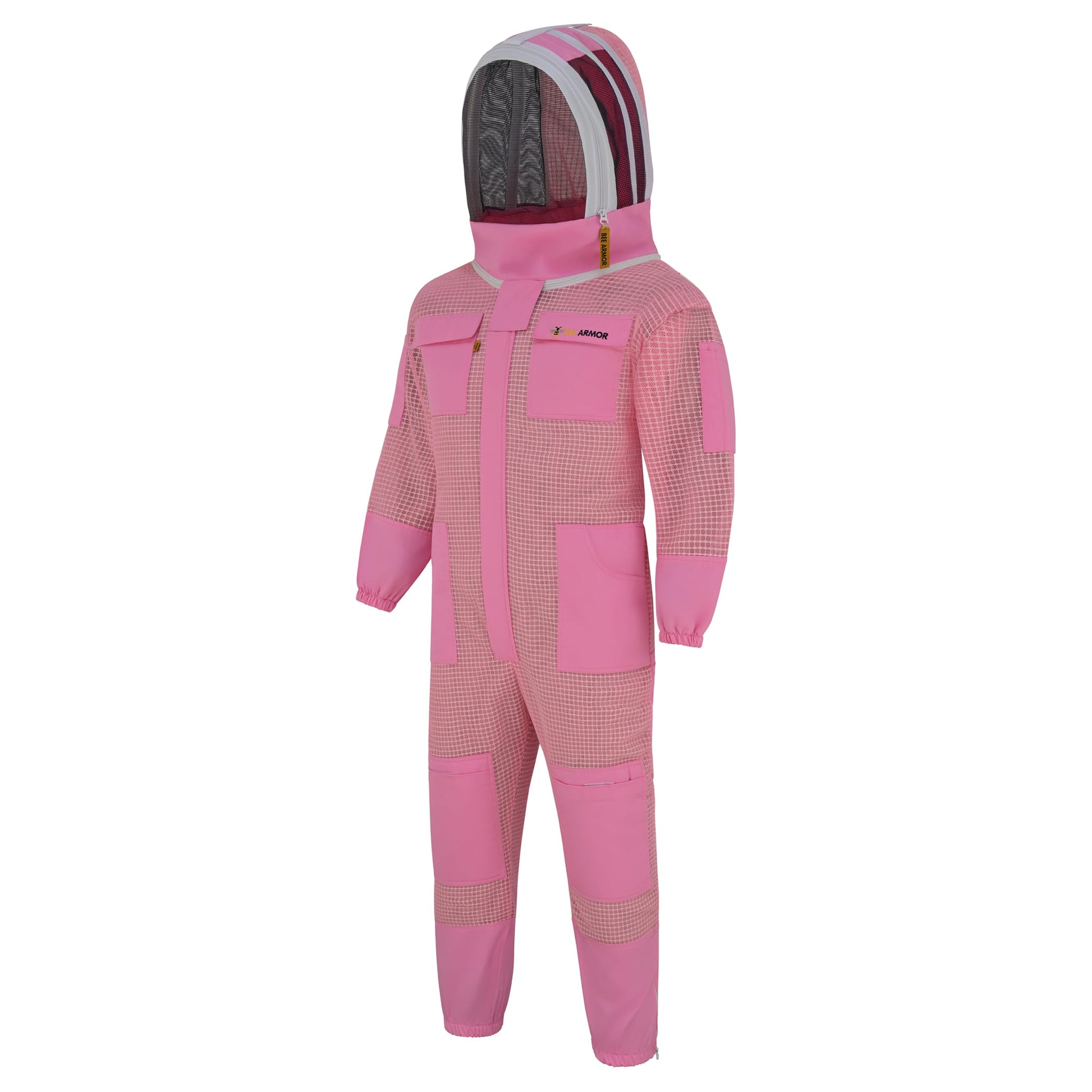 3-Layer Beekeeping Suit with Fencing Veil - Pink