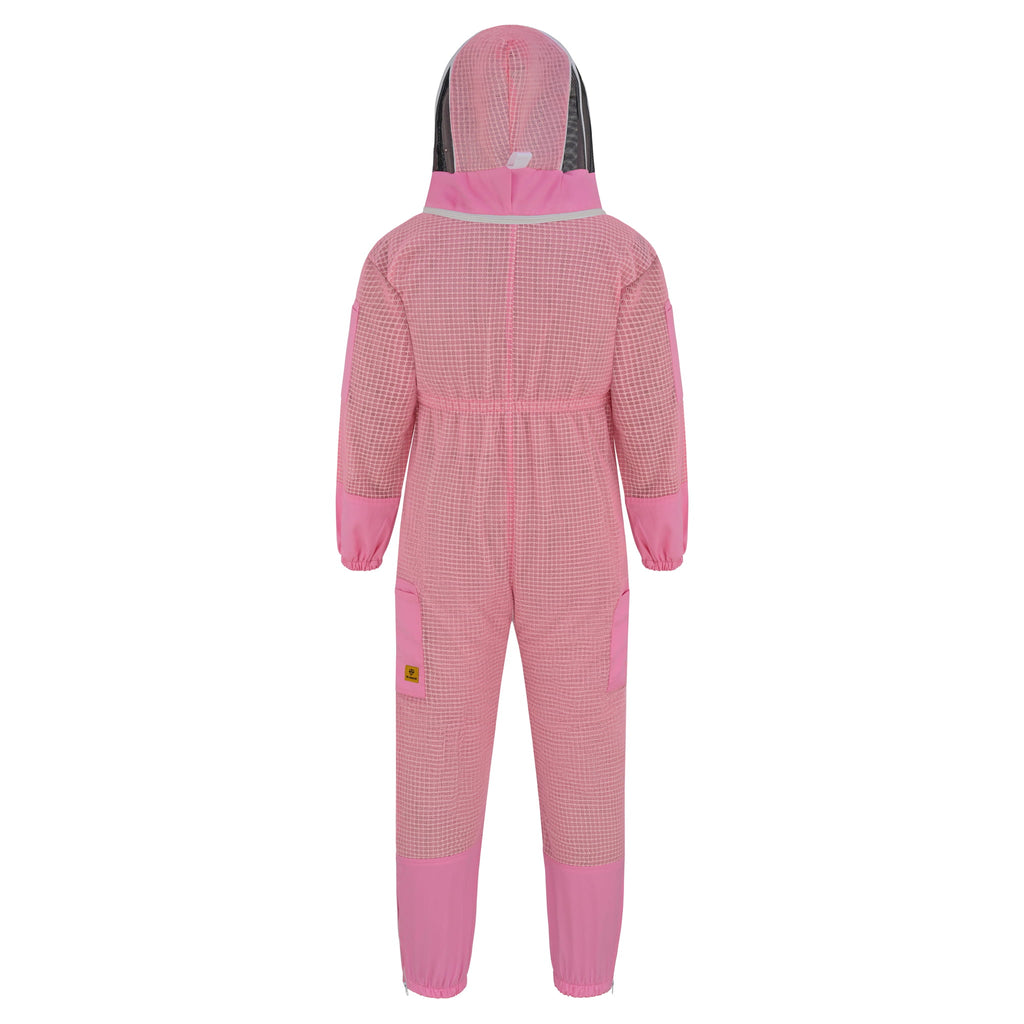 3-Layer Beekeeping Suit with Fencing Veil - Pink