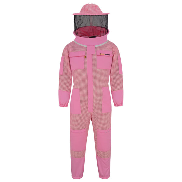 3-Layer Beekeeping Suit with Rounded Veil - Pink