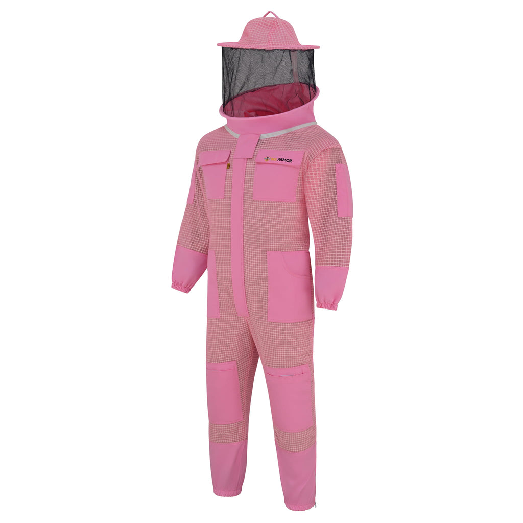 3-Layer Beekeeping Suit with Rounded Veil - Pink