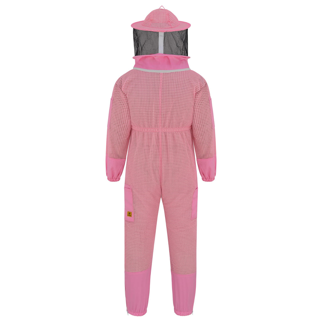 3-Layer Beekeeping Suit with Rounded Veil - Pink