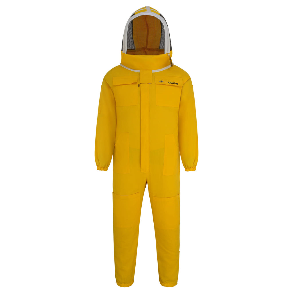 Cotton Beekeeping Suit with Fencing Veil - Yellow