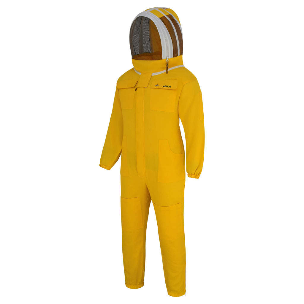 Cotton Beekeeping Suit with Fencing Veil - Yellow