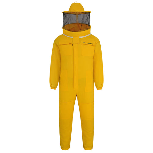 Cotton Beekeeping Suit with Rounded Veil - Yellow