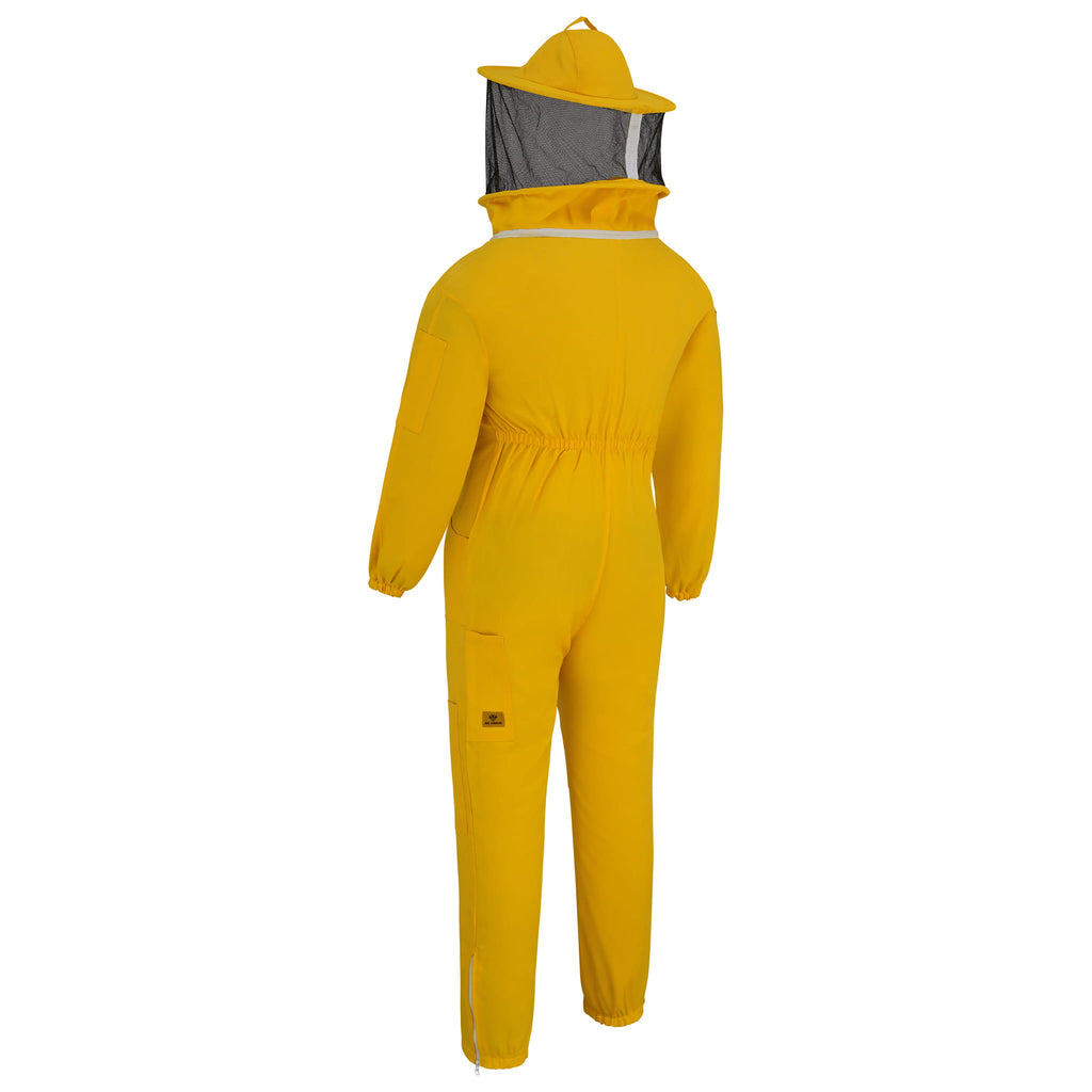 Cotton Beekeeping Suit with Rounded Veil - Yellow
