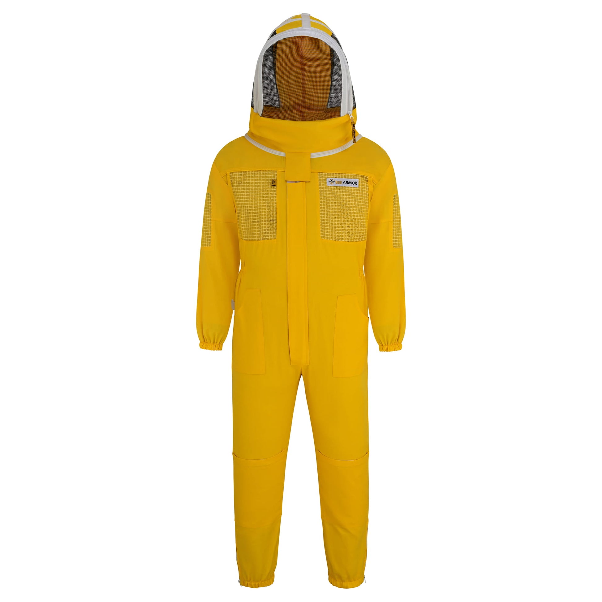 Semi Ventilated Beekeeping Suit with Fencing Veil - Yellow