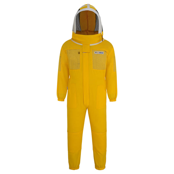 Semi Ventilated Beekeeping Suit with Fencing Veil - Yellow