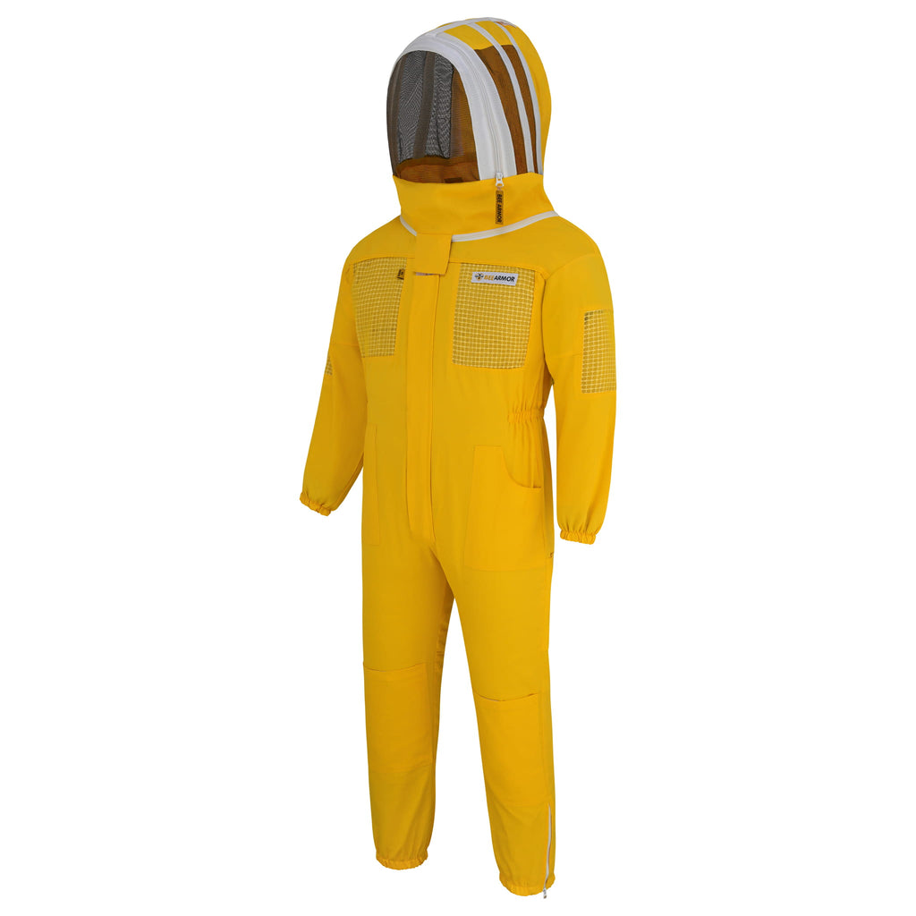 Semi Ventilated Beekeeping Suit with Fencing Veil - Yellow