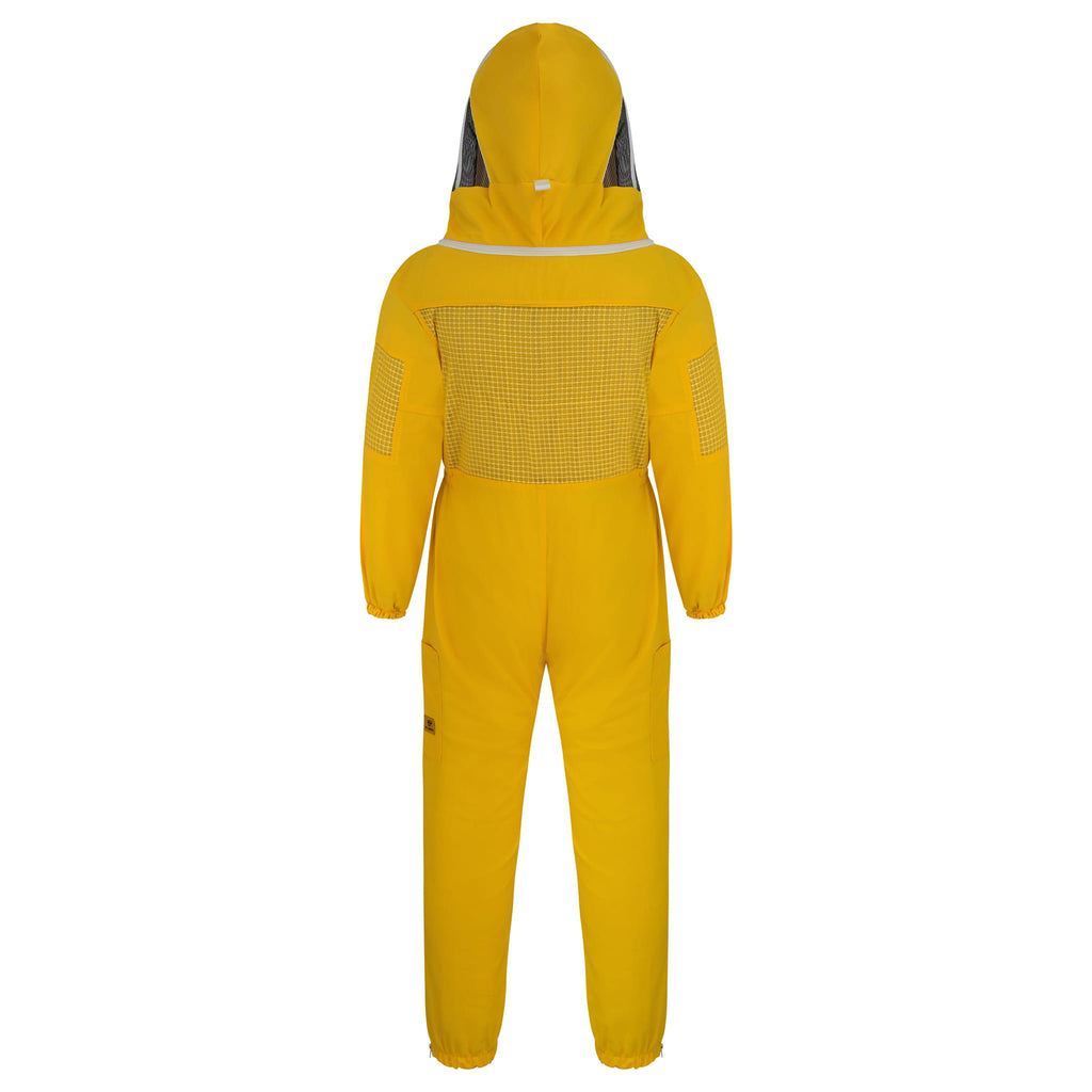 Semi Ventilated Beekeeping Suit with Fencing Veil - Yellow