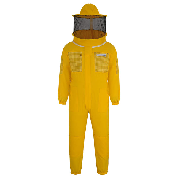 Semi Ventilated Beekeeping Suit with Rounded Veil - Yellow