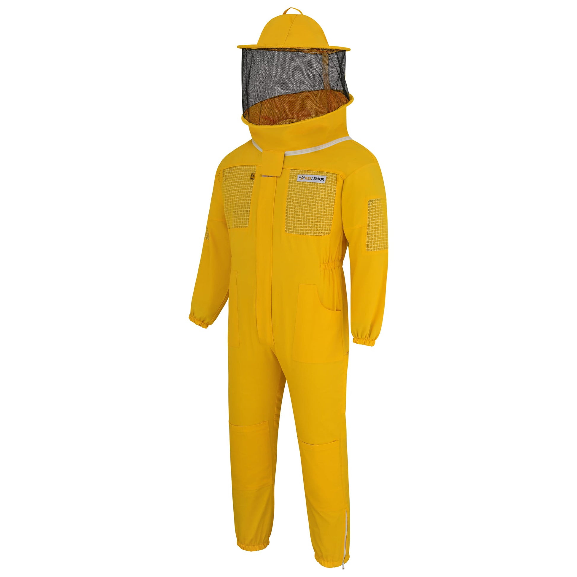 Semi Ventilated Beekeeping Suit with Rounded Veil - Yellow