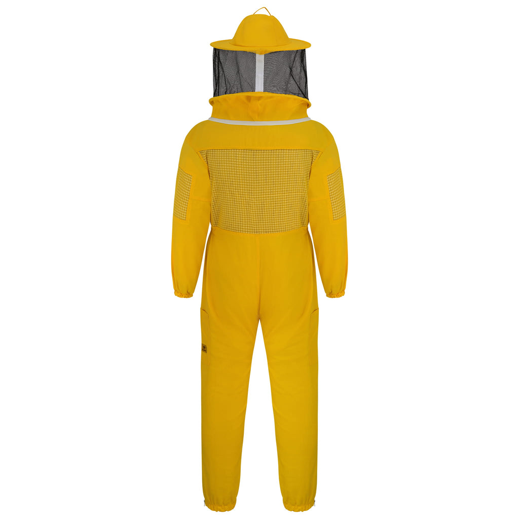 Semi Ventilated Beekeeping Suit with Rounded Veil - Yellow