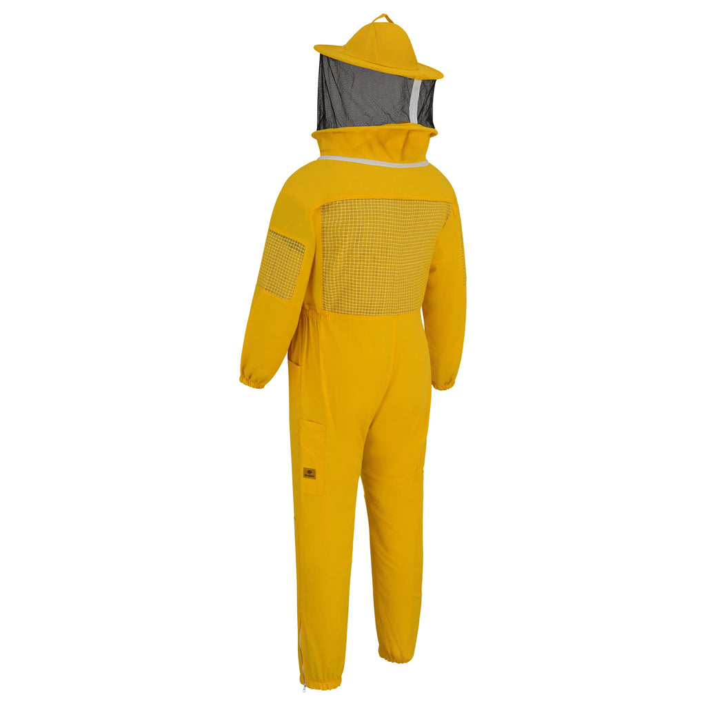 Semi Ventilated Beekeeping Suit with Rounded Veil - Yellow