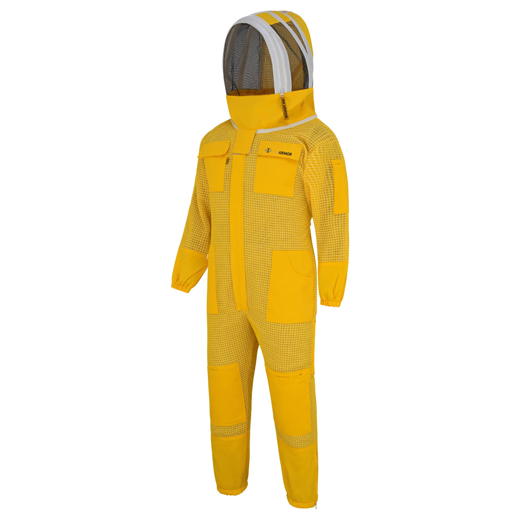 3-Layer Beekeeping Suit with Fencing Veil - Yellow