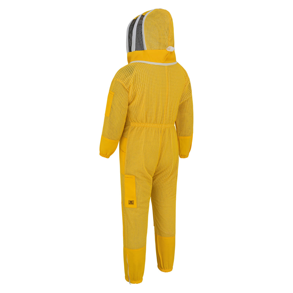 3-Layer Beekeeping Suit with Fencing Veil - Yellow