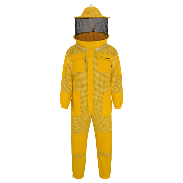 3-Layer Beekeeping Suit with Rounded Veil - Yellow