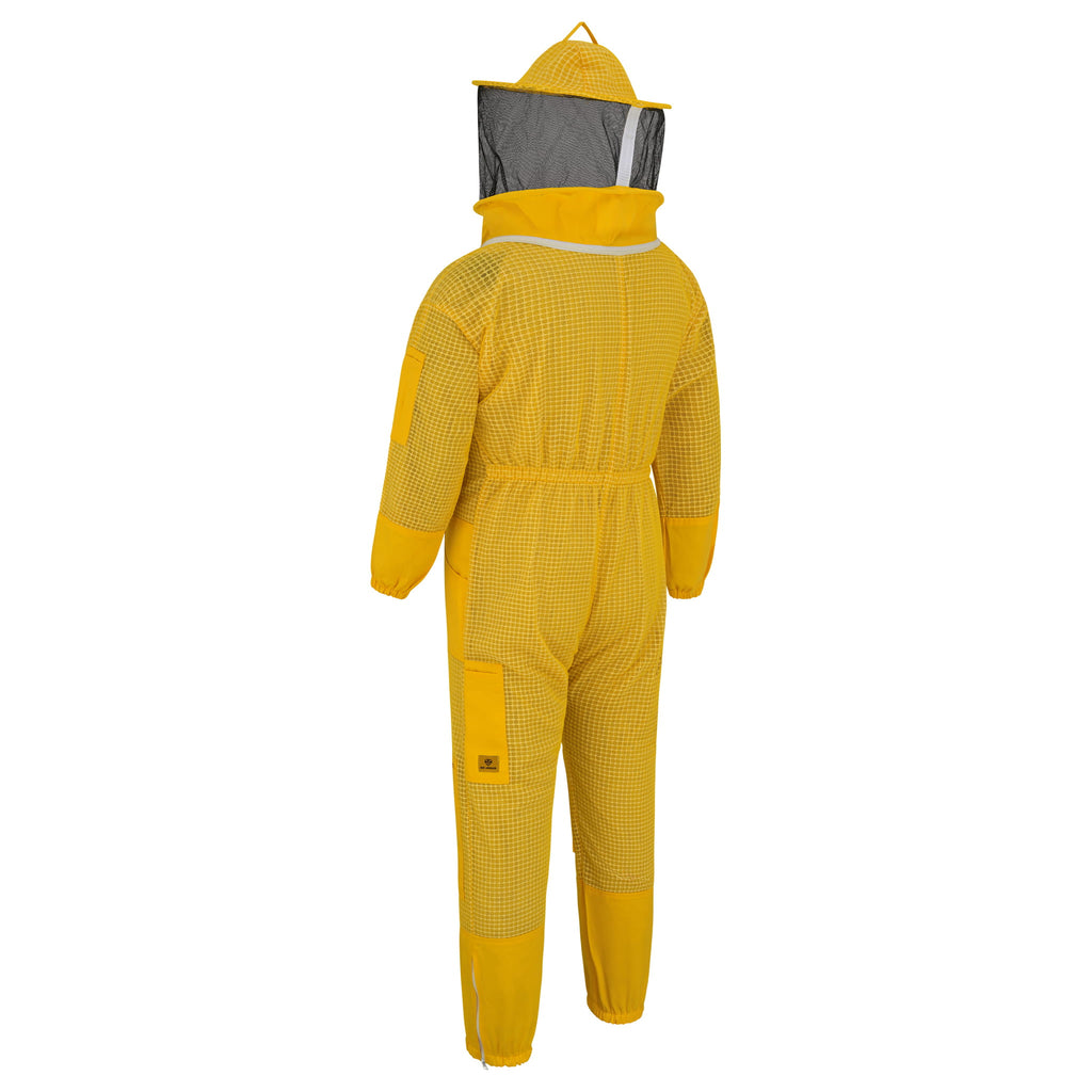 3-Layer Beekeeping Suit with Rounded Veil - Yellow