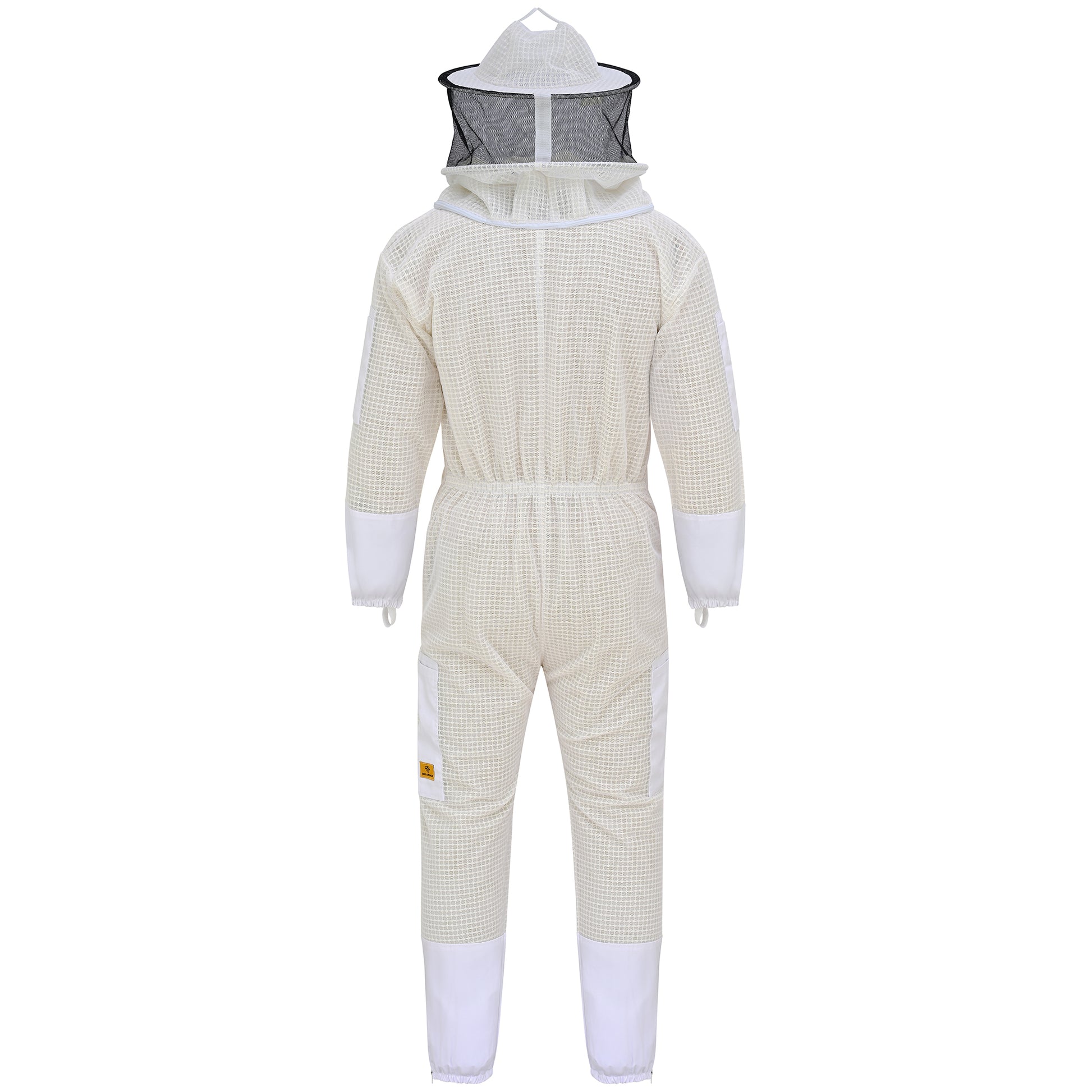3-Layer Protection Beekeeping Suit with Rounded Veil- White