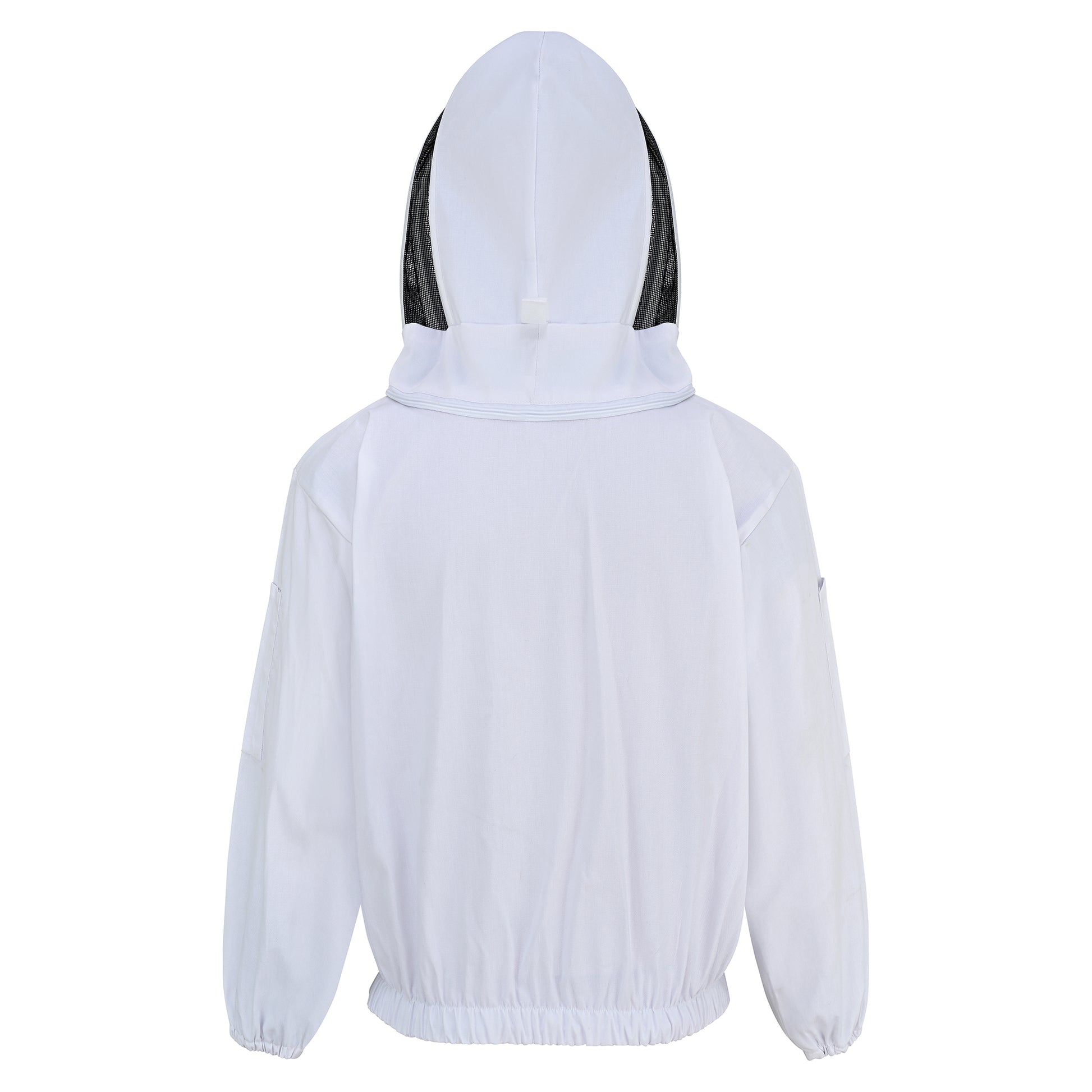 Cotton Beekeeping Jacket with Fencing Veil - White