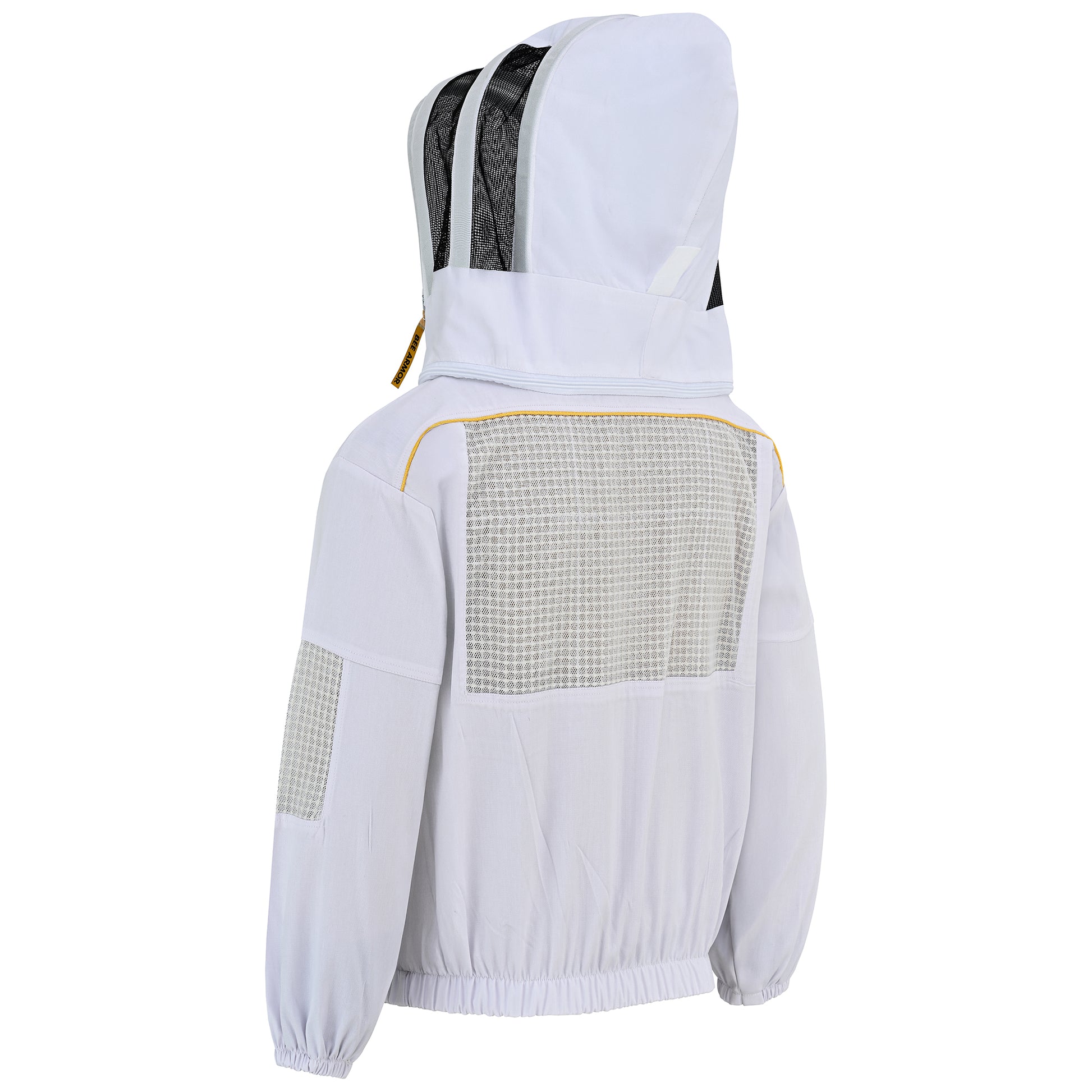 Semi-Ventilated Beekeeping Jacket with Fencing Veil - White