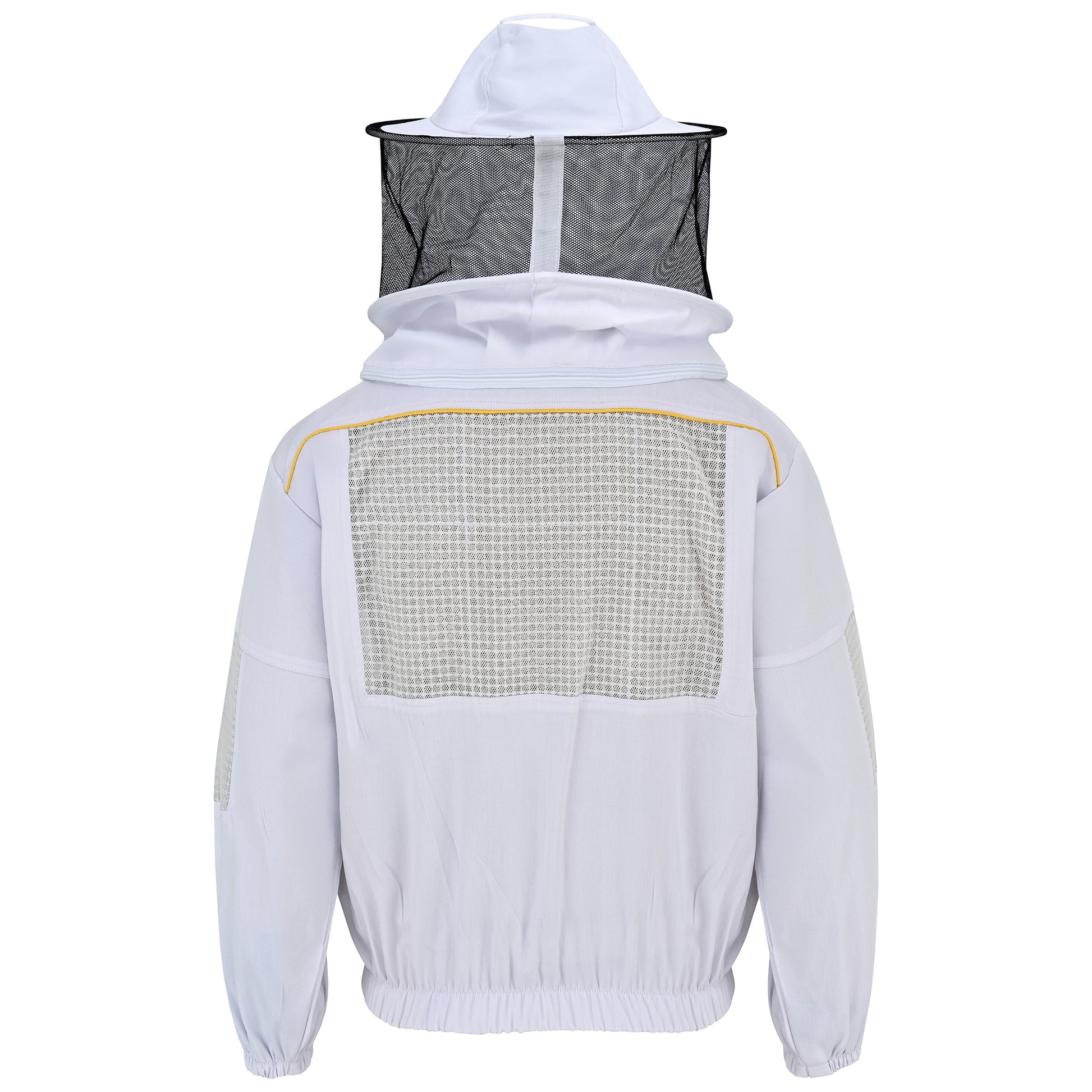 Semi-Ventilated Beekeeping Jacket with Rounded Veil - White