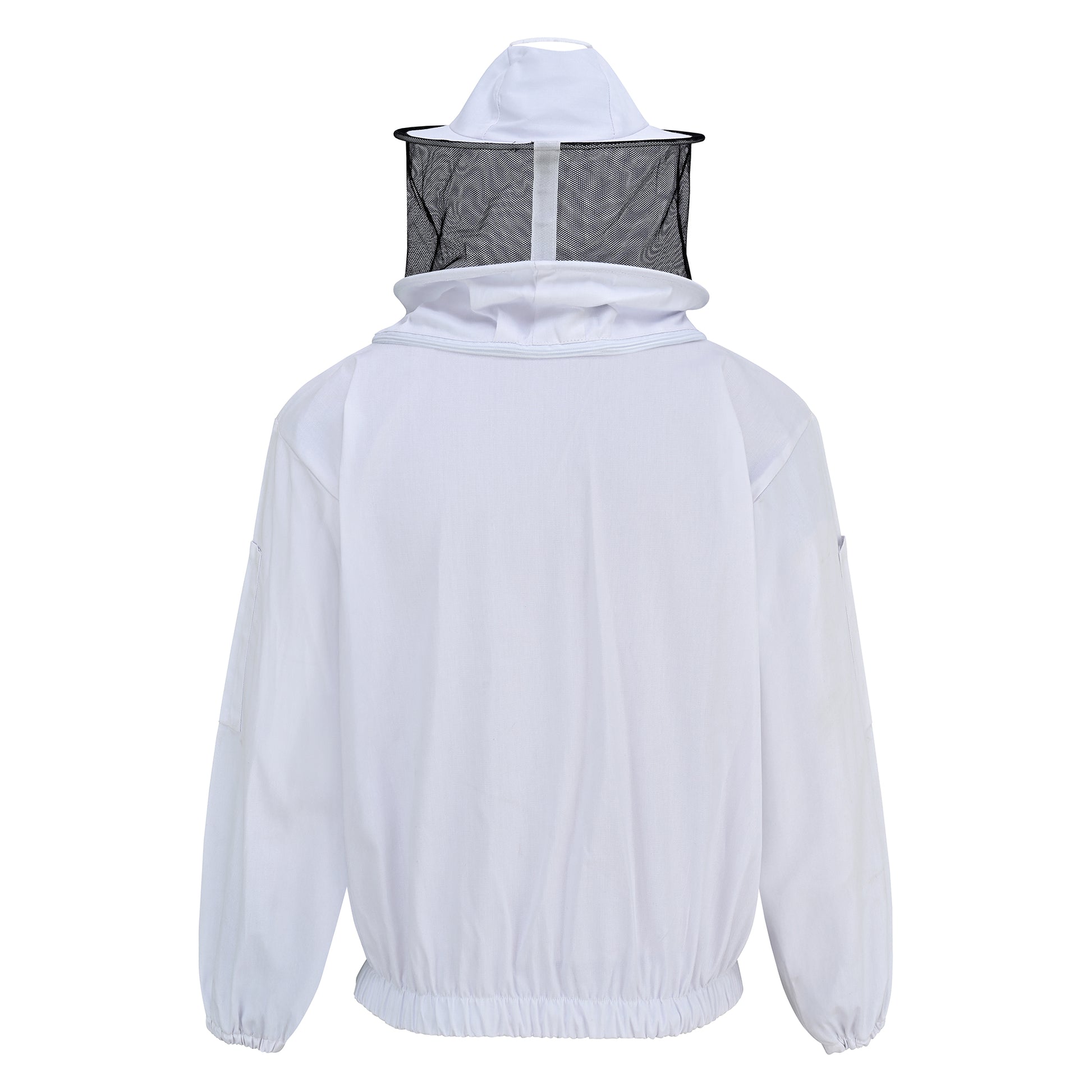 Cotton Beekeeping Jacket with Rounded Veil - White