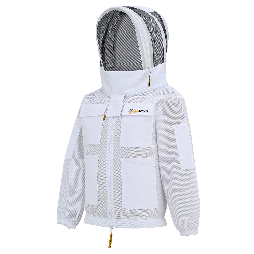 Airmesh Beekeeping Jacket with Fencing Veil - White