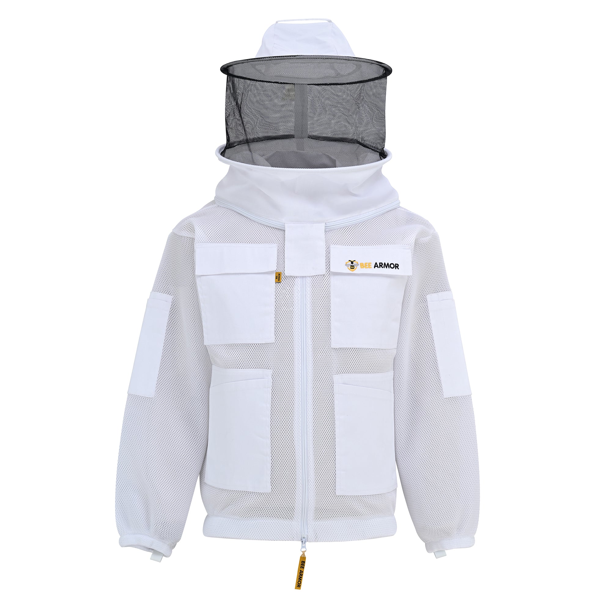 Airmesh Beekeeping Jacket with Rounded Veil - White