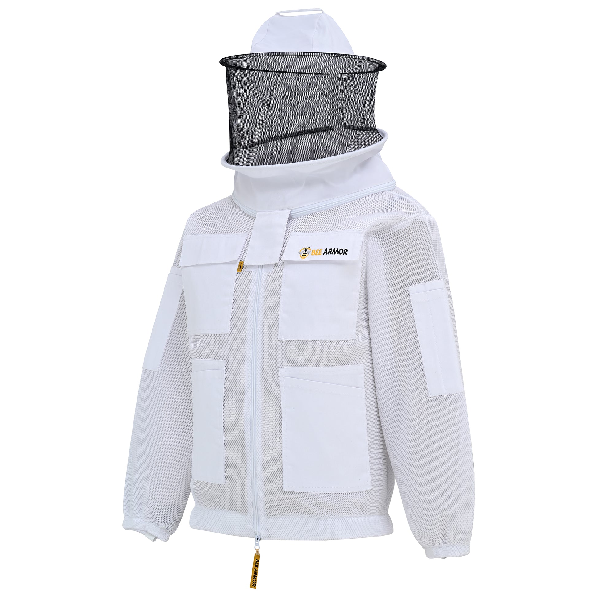 Airmesh Beekeeping Jacket with Rounded Veil - White