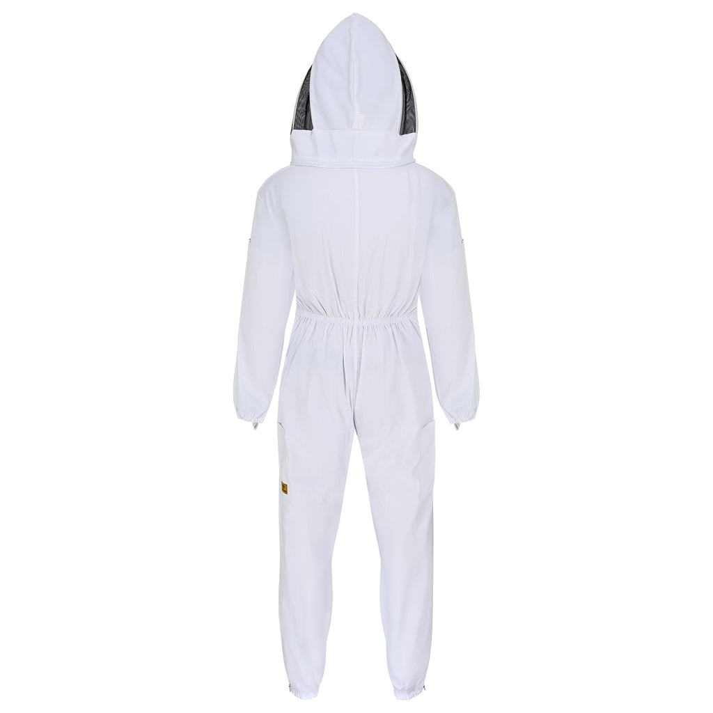 Cotton Beekeeping Suit with Fencing Veil - White