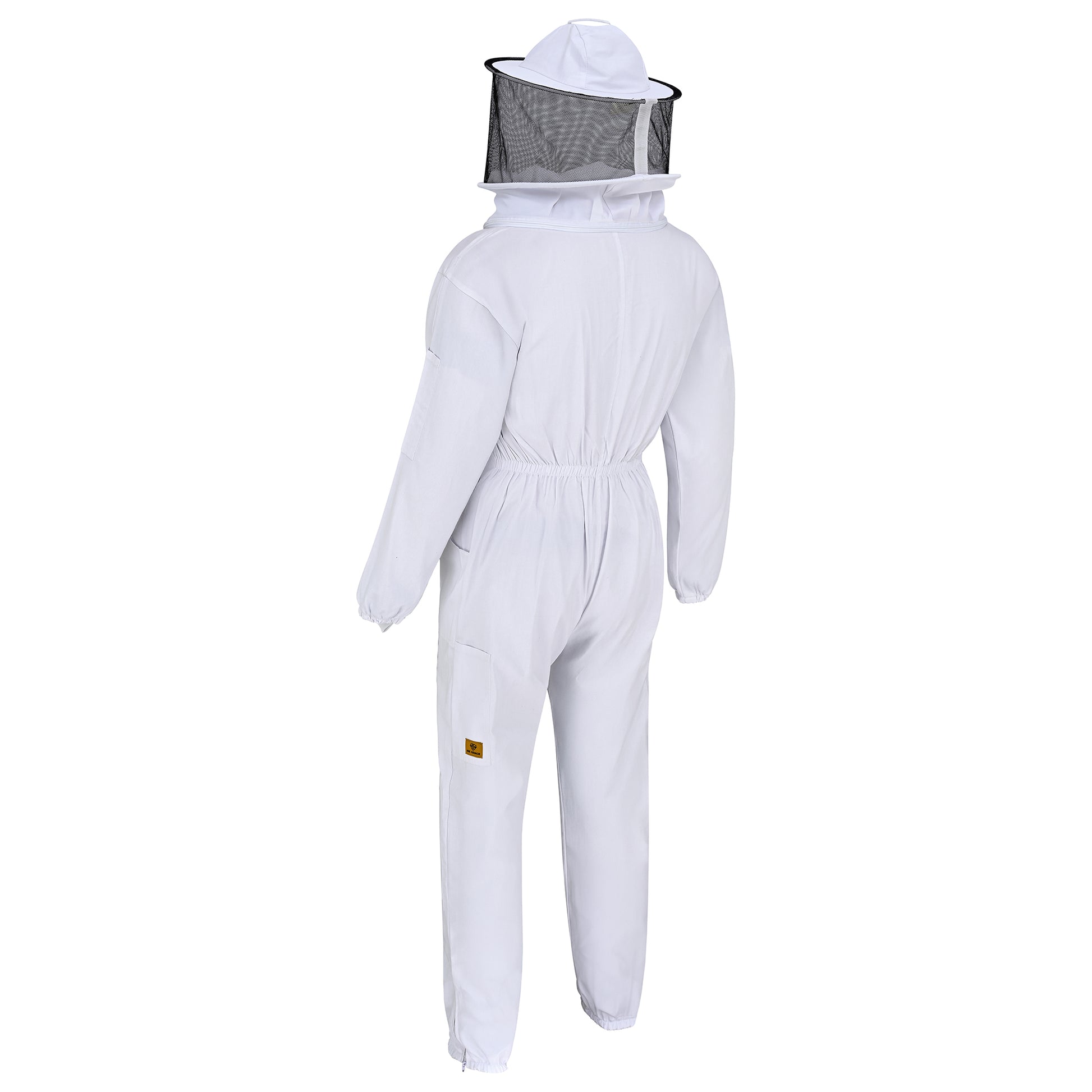 Cotton Beekeeping Suit with Rounded Veil - White