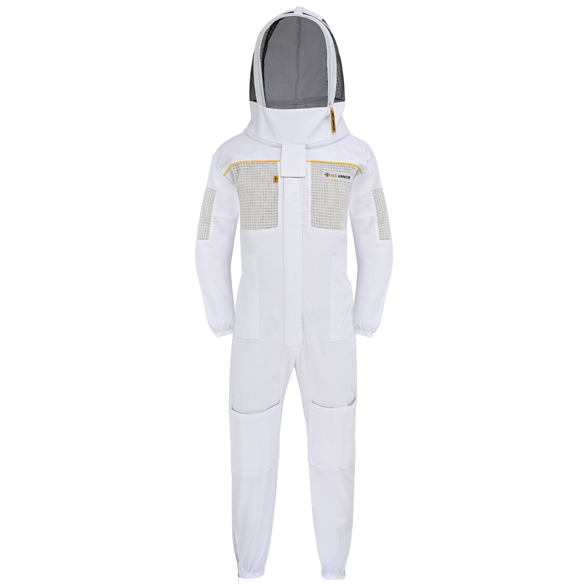 Semi-Ventilated Beekeeping Suit with Fencing Veil - White