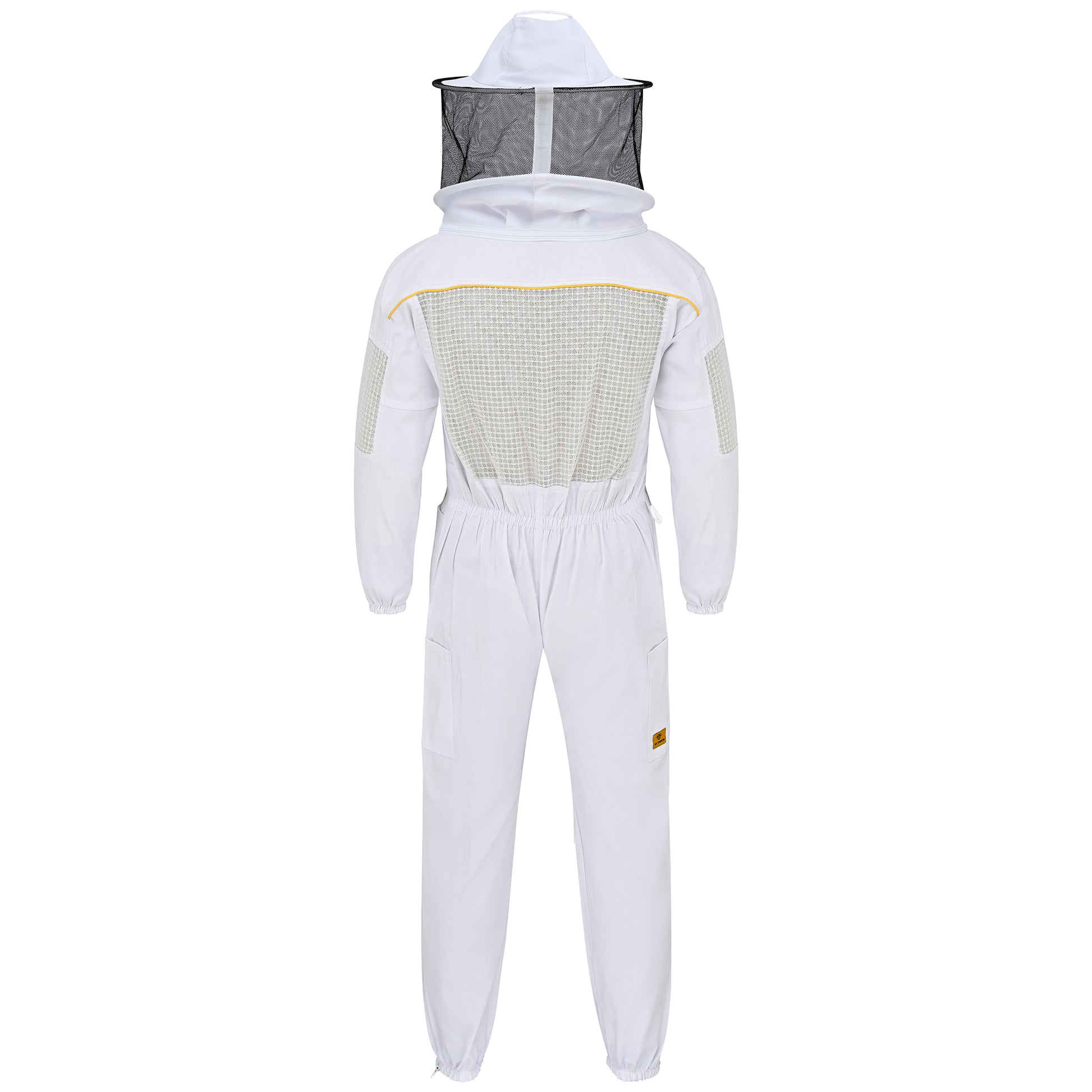 Semi-Ventilated Beekeeping Suit with Rounded Veil - White